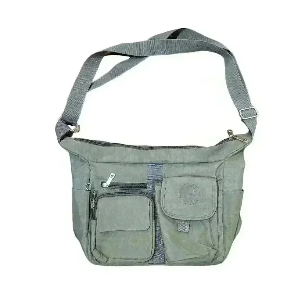 BoBo Xiuxian Women's Dark Sage Gray/Green Multi Pocket Hobo Bag w Adj Strap